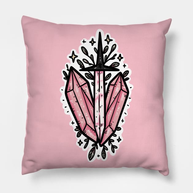 Crystals and sword Pillow by chiaraLBart