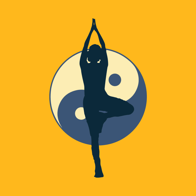 Yoga at Night Yin Yang Moon by Food in a Can