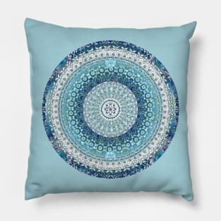 Teal Tapestry Mandala Pillow