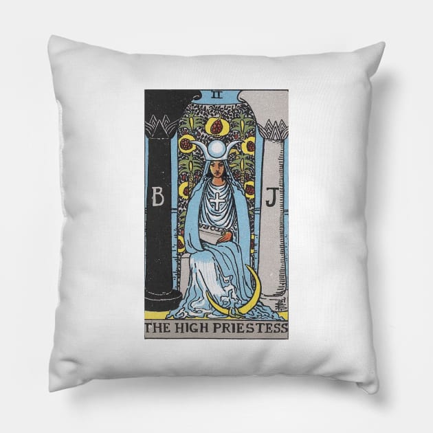 The High Priestess, Raider Waite tarot, Divination Tarot Pillow by snowshade