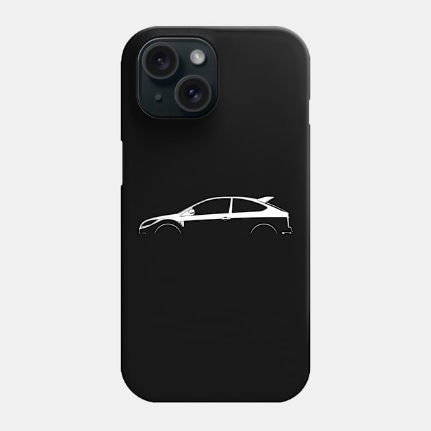 Ford Focus RS500 Mk II Silhouette Phone Case by Car-Silhouettes