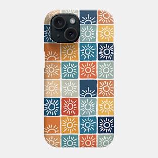 Checkered Sun Pattern Phone Case