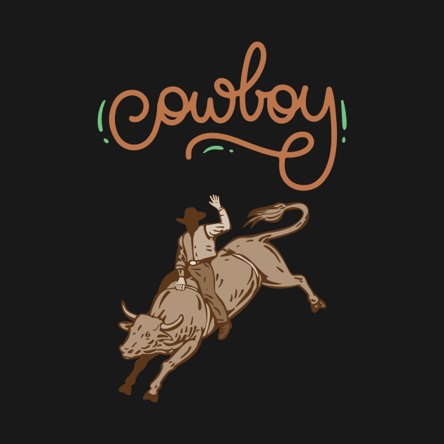 bull rider cowboy by D's Tee's