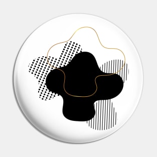 Black, Gray and Gold Abstract Pattern Pin