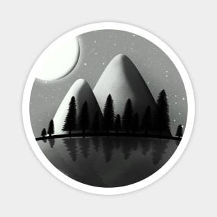 Night Sky and Mountains Magnet