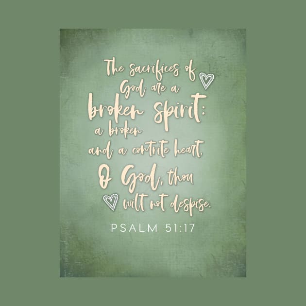 Encouragement for the broken-hearted and the broken in spirit.  Psalm 51:17. by Third Day Media, LLC.