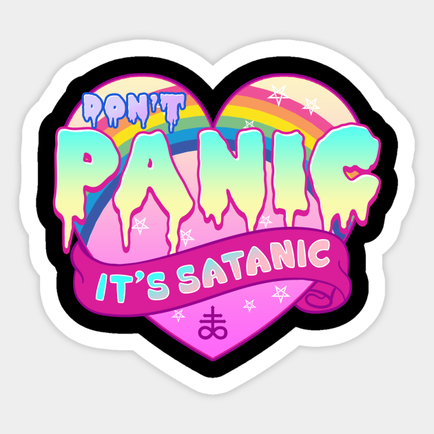 Don't Panic It's Satanic - Cute Pastel Goth Gift - Pastel Goth - Sticker |  TeePublic