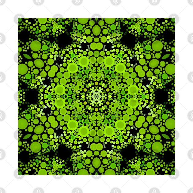 Dot Mandala Flower Green by WormholeOrbital