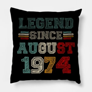 49 Years Old Legend Since August 1974 49th Birthday Pillow