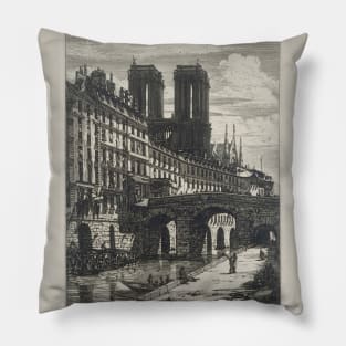 Le Petit Pont by Charles Meryon Pillow