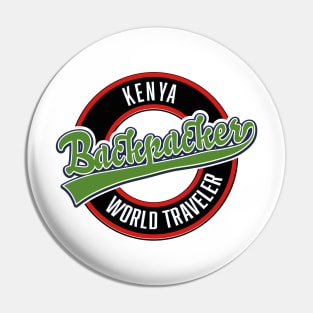 Kenya backpacker world traveler logo Pin