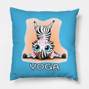 Zebra Doing Yoga - Time to Get Your Zen On! Pillow