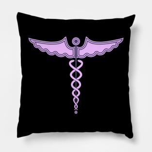 Caduceus Staff of Hermes Pink Pillow