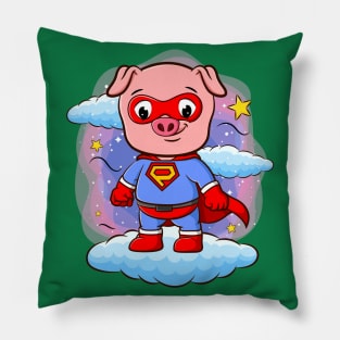 Pig Superhero Costume Pillow