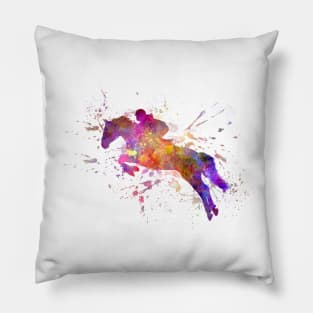 Watercolor horse show Pillow