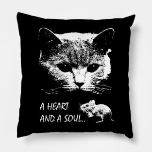 Cat & Mouse - one heart and one soul Pillow