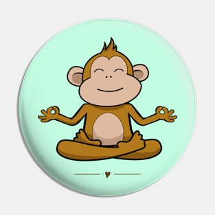 Monkey doing meditation Pin