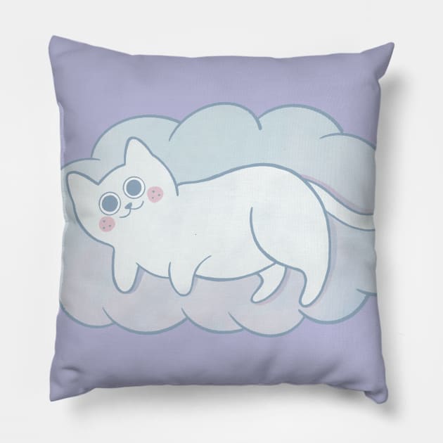 Pastel Cloud Cat Pillow by awesomesaucebysandy