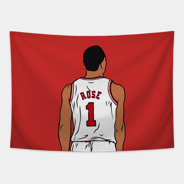 D Rose Back-To Tapestry by rattraptees