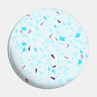 Blue Purple Modern Terrazzo Pattern Pin