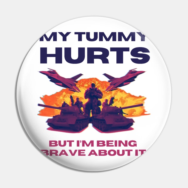 My Tummy Hurts Pin by ilustracici