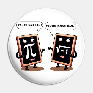 Funny Math Pun T-Shirt, Pi and Square Root Characters, for Math Teaches, Geek Nerd Tee, Math Club Apparel, Unisex Adult Pin