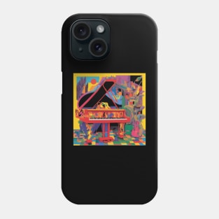 A Colorful Scene With A Grand Piano Phone Case