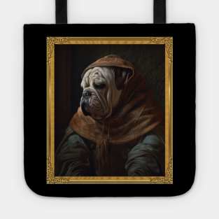 Bulldog - Medieval Monk (Framed) Tote