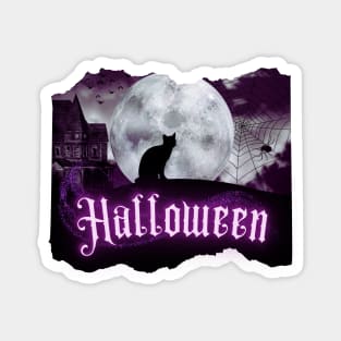 Halloween Moon Scenery Magnet