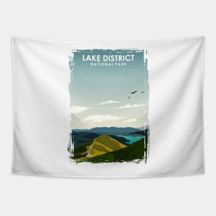 Lake District National Park Vintage Minimal Trave Poster Tapestry