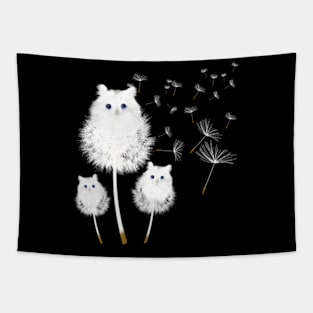 Cat Dandelion Flower Cat Tapestry