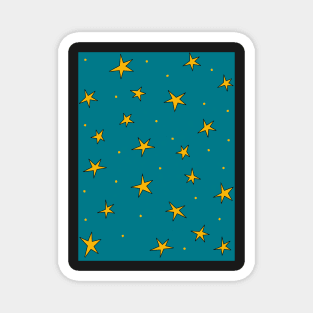 Stars in the night sky - radiant teal jade green Magnet