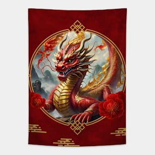 Happy new chinese dragon year. Tapestry