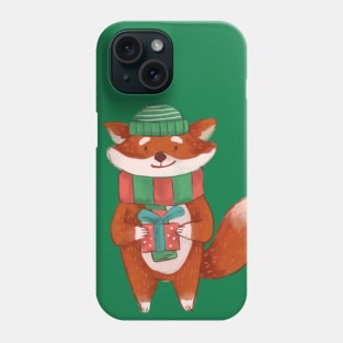 Fox Christmas Present Theme Phone Case