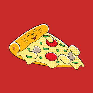 Cute Cat Pizza T-Shirt