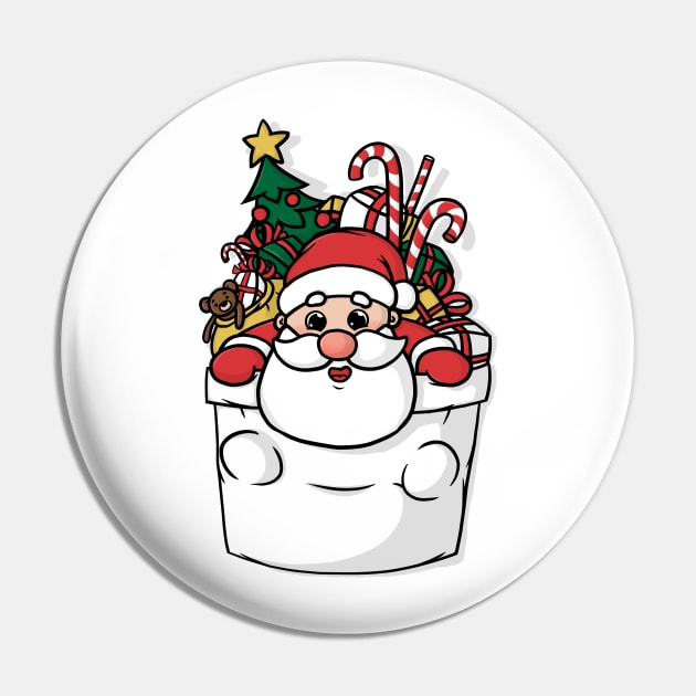 Cute Pocket Santa Pin by Beka