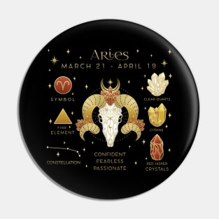 Crystal Zodiac Aries Collage Pin