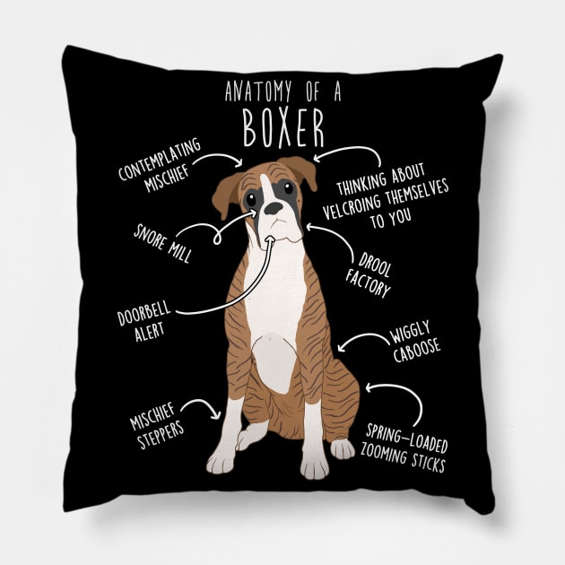 Boxer Dog Brindle Anatomy Pillow by Psitta