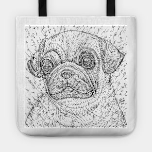 PUG pencil portrait Tote