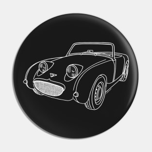 Classic Frogeye drawing in white, for medium and dark color Tees Pin