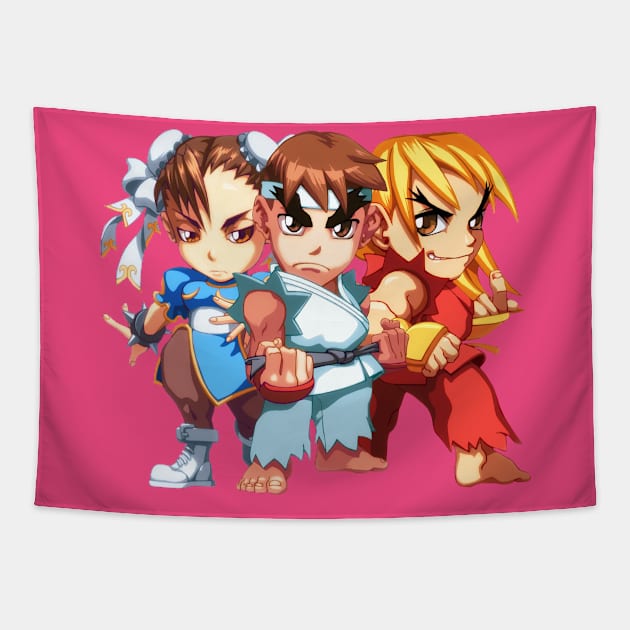 Super Chibi Fighters Tapestry by winsarcade