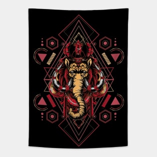 Geometric Elephant Tapestry