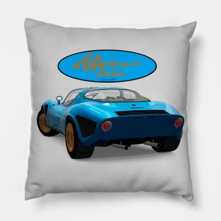 Alfa Romeo 33 stradale Blue Back Pillow