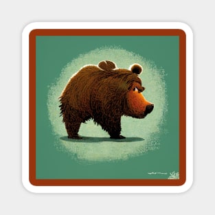 Angry little cartoon bear giving you the eye. Magnet