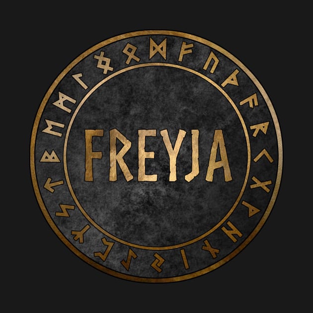 Freyja Norse Goddess with Viking Runes by AgemaApparel