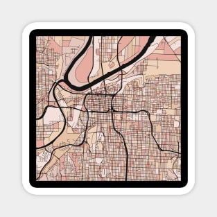 Kansas City Map Pattern in Soft Pink Pastels Magnet