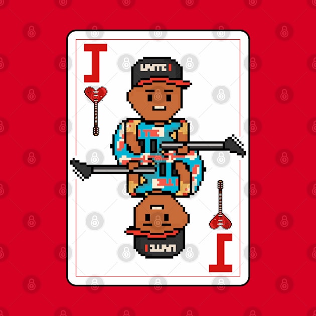 Pixelrockstars Jack of Hearts Playing Card by gkillerb