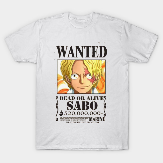 One Piece Sabo Bounty Wanted One Piece T Shirt Teepublic