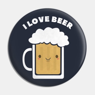 I love beer t-shirt Pin