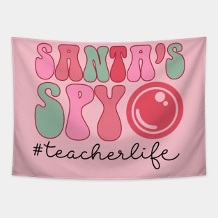 Santa Spy #teacherlife Teaching Funny Christmas Tapestry